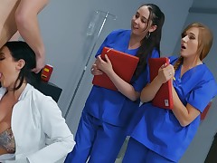 Grubby MILF involves these teen nurses into the game