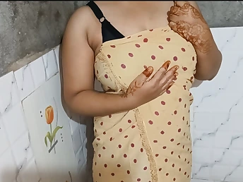 See adult movie star get steaming in the bathroom while getting her huge baps orb torn up