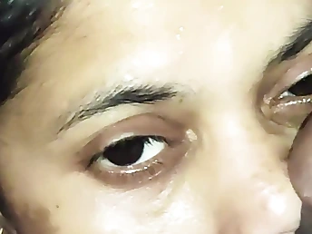 My Indian stepsister gets her face wettened in cum after a super-hot and strenuous drill