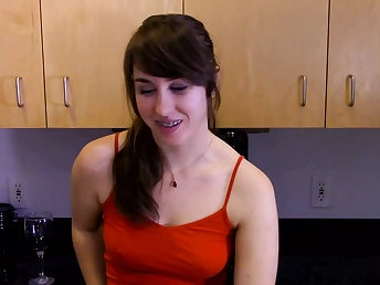 Yankee teenager gets impregnated by her neighbor's huge manmeat in the kitchen