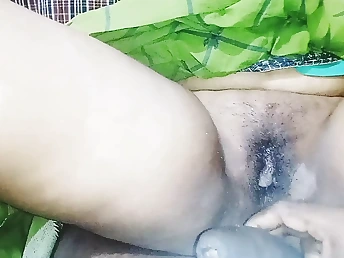 Witness this red-hot Indian pal pummel her homie's taut fuckbox in a saree aunty movie part two