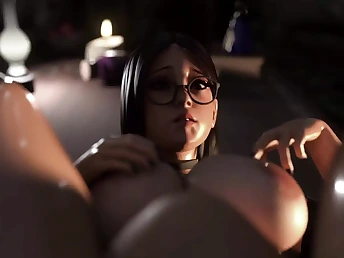 Ultra-kinky anime stunner gets her hotty and massive funbags animated in sizzling 3 DIMENSIONAL action