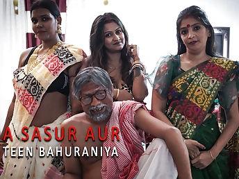 Bahu and Sasur: Nubile Bahu and Son get their cock-squeezing booties poked in a homemade gang-bang with a inward ejaculation surprise!