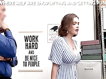 After getting caught shoplifting this teen has a fuckfest