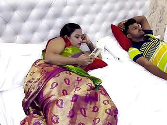 Bhabhi dominates her stepbrother in a steamy hotel room