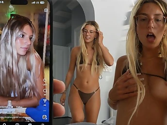 Look at me get caught by my stepbrother and get a torrid internal ejaculation take my homemade Tik Tok movie