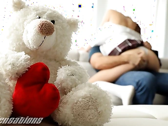 Microscopic college girl Athena Heart can't fight back Chad Milky's monster bulls danger- on Valentine's Day