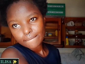 Witness Akilisa's horn-mad kitchen session with a horn-mad Negroid stunner
