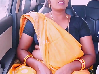 Super-steamy Indian maid heads nasty in car here their way messy Hindi skulduggery