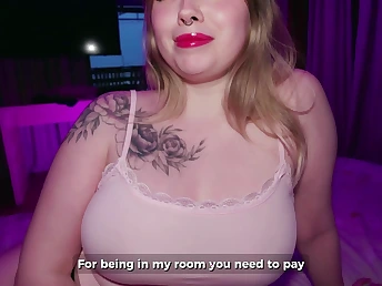 Lesana Tender's overwhelmingly orbs get penetrated during a deep-throat & facial cumshot with a pop-shot