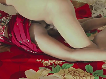Crimson-saddled desi bhabhi luvs a ultra-kinky exasperation fucking internal cumshot soiree with solo have a go fun and finger have a go fun