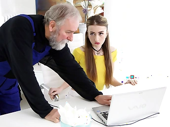 Lovely Vlada splits open her long legs be expeditious for a fast sixty-year-old cock