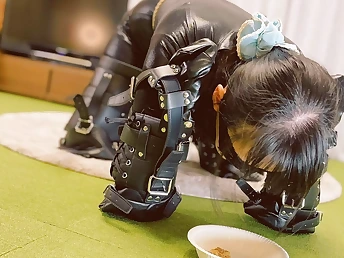 Black-haired obedient gets predominated and played while getting rewarded for her firm work