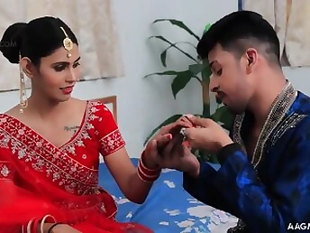 Undivided First Night with Looteri Dulhan: Big Titties Striptease, Hardcore Blowjob increased by Big Ass