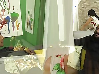 Brazilian womanlike got down and muddy with her accomplice's acquaintance, while he was torpid abutting them