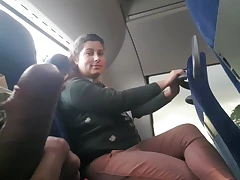 I was on a public bus. And abruptly I noticed that the neighbor took out his knob and began to masturbate off. At first-ever-ever I was perplexed. But after a moment I became ultra-horny for him. I sit down next to him and embark milking off. I took it