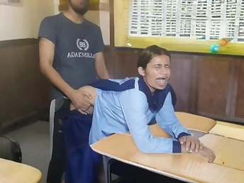 Steaming school nymph Pkgulnazpk gets her ginormous donk ravaged by her beau's acquaintance